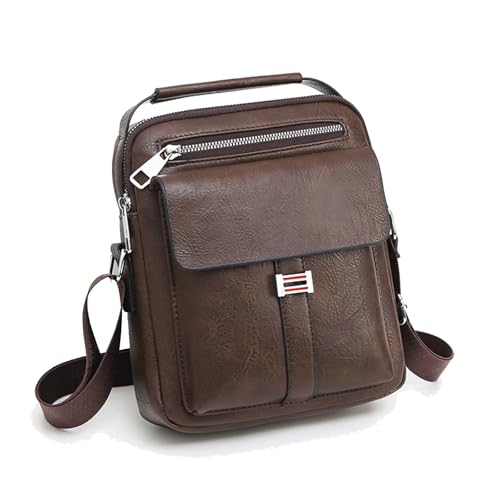 FENDOUNIU Leather Shoulder Bag for Men, Handbag, Crossbody, Travel, Messenger, Business, Satchel, Casual for Shopping Daily Working