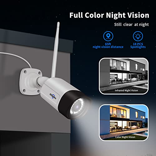 Hiseeu 【5MP, Wireless Pro Security Camera Wireless Outdoor, Home Security, Spotlight Color Night Vision, 2.4Ghz & 5Ghz Wi-fi, SD Card and Cloud Storage Supported, Work with Alexa…