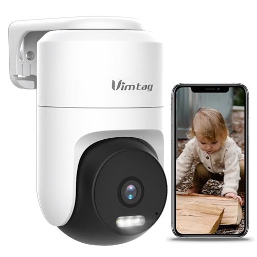 VIMTAG POE Camera, 2.5K/4MP Security Camera Outdoor only for POE LAN Switch or NVR with Spotlight/Night Vision/Pan/Tilt/Speaker/2-Way Audio/Phone App/IP/Human/Sound/Motion Detection for Home Security