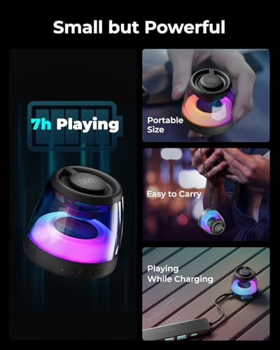 Magnetic Bluetooth Speaker, Portable Bluetooth Speaker with RGB light, Waterproof Wireless Speaker , Phone Stand for iPhone 16/15/14/13/12 Series, Small Speaker for Shower, Outdoor, Birthday Gift