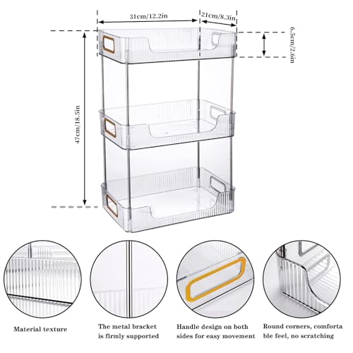U-HOOME Bathroom Counter Organizer, Countertop Organizer and Storage,Bathroom Shelf Organizer,Cosmetics Skincare Shelf Organizer,Makeup Organizer Perfume for Dresser Vanity Tray, Spice Rack (Clean3)