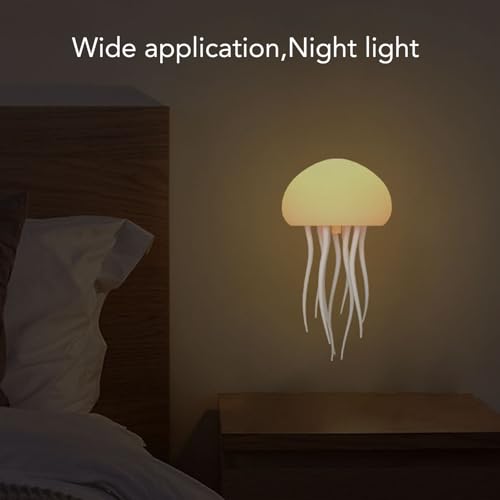Jellyflow Lamp, RGB Gradient Voice Control Jellyfish Lamp, 1000mAh Rechargeable Floating Jellyfish Lamp with 9 Flexible Tentacles, for Bedrooms, Living Room and Gifts