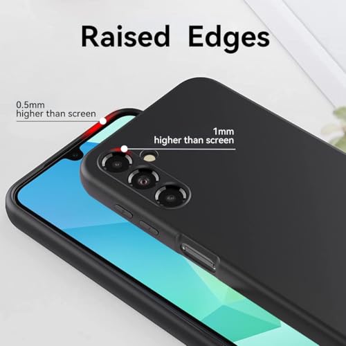 T Tersely Liquid Silicone Case for Samsung Galaxy A16, Suitable for Wireless Charger Shockproof & Scratch Soft Case Cover with Liquid Silicone Rubber Skin, Black