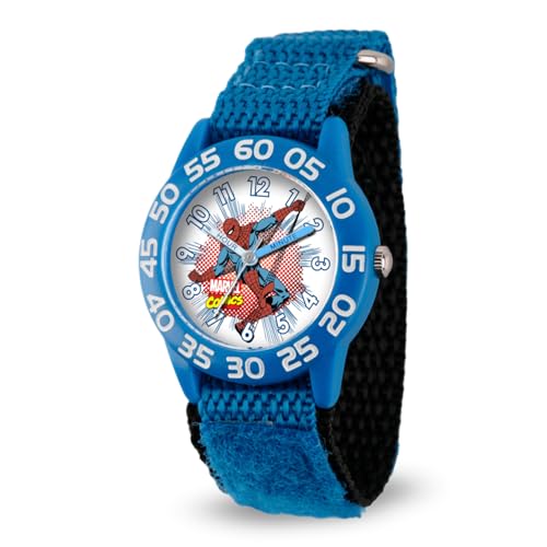 MARVEL Spider-Man Kids' Plastic Time Teacher Analog Quartz Nylon Strap Watch