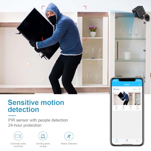 AOBOCAM Mini Camera for Home 4K HD Indoor Battery Mini Cameras Wireless WiFi Security Camera Pet Camera App Control Smallest Surveillance Camera for Room Nanny CAM with Motion Detection Night Vision