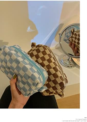XPONNI Small cosmetic bag cute makeup bag y2k accessories aesthetic make up bag y2k purse cosmetic bag for purse, blue