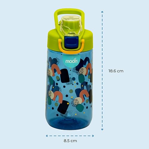 The Moon Brand Kids Tritan Water Bottle Portable 630ml for Indoor & Outdoor Activities: TravelPicnicsHikingBikingCamping Spill ProofBreak ResistantBPA Free, OdorFree Perfect Gift - Green