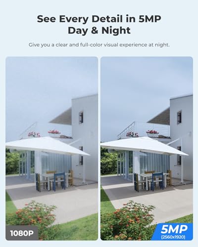 Reolink PTZ Solar Security Camera Outdoor Wireless, 2K+ 5MP Color Night Vision, 360 view Battery IP Cam, Human/Car Detection, 2.4/5GHz WiFi, 2-Way Audio, Works with Alexa, Argus PT + Sun-Powered Panel