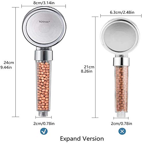 Ecom City™ Filtered Hand Held Shower Head - Ionic Head - Help Reduces Hair Loss - Rainfall Spa - Water Saving - Purifies Water - Remove Chlorine