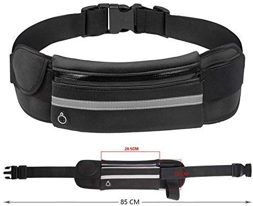 Running Belt with Extender, Bounce Free Pouch Bag, Fanny Pack Workout Belt Sports Waist Pack Belt Pouch for Apple iPhone XR XS 8 X 7+ Samsung Note Galaxy in Running Walking Cycling - Black