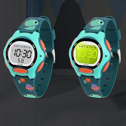 Azonee Kids Watch Digital with Cartoon Soft Strap, Kids Waterproof Watch with Alarm Clock, Sport Watch with Stopwatch, Cute Kids Presents for Girls Boys Ages 5-13