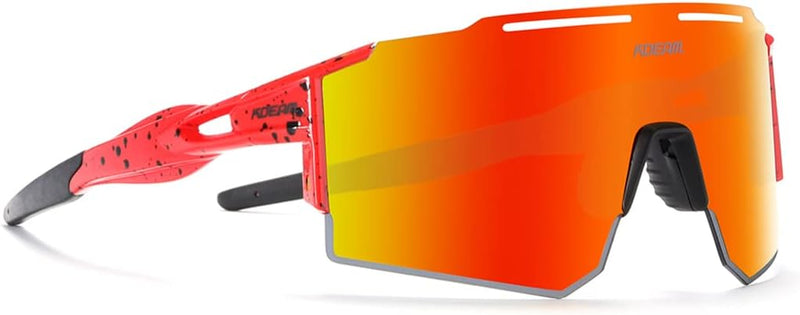 RINKUOLYO Sports Polarized Sunglasses for Men and Women Viper Sunglasses for Cycling Running Driving, M