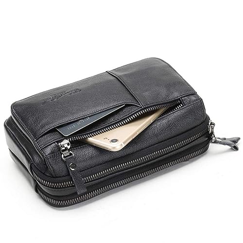 Leather Clutch Purse Wallet Men Wrist Bag