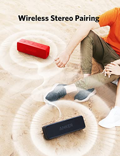 Anker Soundcore 2 Portable Bluetooth Speaker With Better Bass, 24-Hour Playtime, 66Ft Bluetooth Range, Ipx5 Water Resistance & Built-In Mic