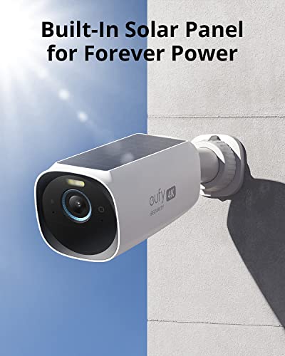 eufy security eufyCam 3 Add-on Camera, Security Camera Outdoor Wireless, 4K Camera with Integrated Solar Panel, Forever Power, Face Recognition AI, Expandable local storage, Spotlight, No Monthly Fee