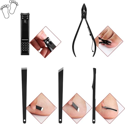 McMola Manicure Set, 18pcs Nail Clippers Pedicure Kit Nail Care Kit Manicure Professional Tools Gift for Men Women Friends and Parents (Black & Red)