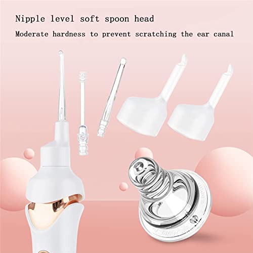 5-In-1 Electric Ear Scoop Electric Children's Safety Painless Earwax Remover Cordless Vacuum Ear Wax Cleaning Toolpainless Ear Cleaning Tool for Wholefamily,Gray