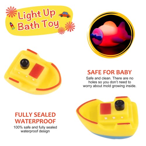 ELECDON Bath Toys Light-Up 6 Packs Floating Bath Toys Set for Baby Toddlers Kids in Birthday Shower Pool Bath Toys Boys Girls Children Preschool Bathtub Bathroom