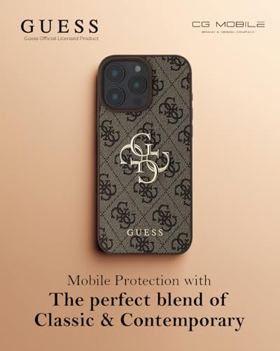 CG MOBILE Guess Case Compatible with iPhone 16 Pro Max Back Cover Hul - 4G PU Big Logo - Brown (iPhone 16 Pro Max)