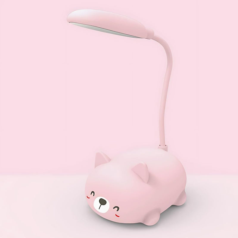 Kids Lamp,Children's LED Desk Lamp Cute Cat Lamp,Foldable Table Light USB Charge,Kawaii Desk Accessories,Flexible Gooseneck Eye Care Cartoon Small Desk Lamp Girls Gifts (Pink)