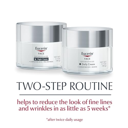 Eucerin Q10 Anti Wrinkle Face Cream Bundle, Day Cream and Night Cream For Face, 1.7 Ounce (Pack of 2)