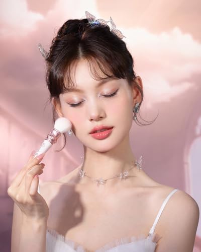Flower Knows Midsummer Fairytales Blush Brush - Premium Makeup Brush for Liquid, Cream, Powder - Buffing, Blending, Face - Soft Synthetic Bristles (01 White Vanilla)