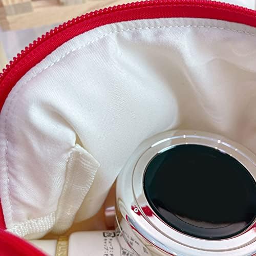 Juoxeepy Cotton Makeup Bag Large Travel Cosmetic Bag Quilted Cosmetic Pouch Coquette Aesthetic Floral Toiletry Bag, A-White, 10x5.9x5.3in