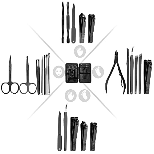 CBEI Nail Clippers Professional Manicure Set Nail Grooming Kit for Thick Nails Cuticle Remover Toe Nail Care Cutter Pedicure Kit Nail Clippers Portable Set Travel Tool Kit for Men Women