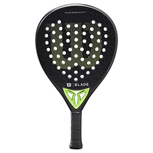 Wilson Blade Elite Tx V2 Padel Racket, Lightweight, Carbon/Fiberglass Surface, EVA Core, Medium Balance, One Size, 361 g / 410 g, Indoor Use