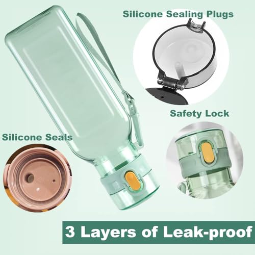 NALACAL Sports Water Bottle 700ml, Leakproof and BPA Free Drinks Bottle, Gym Water Bottle, Portable Reusable Waterbottle for Sports, Gym, University, Cycling, Travel Picnic Camping Hiking (Green)