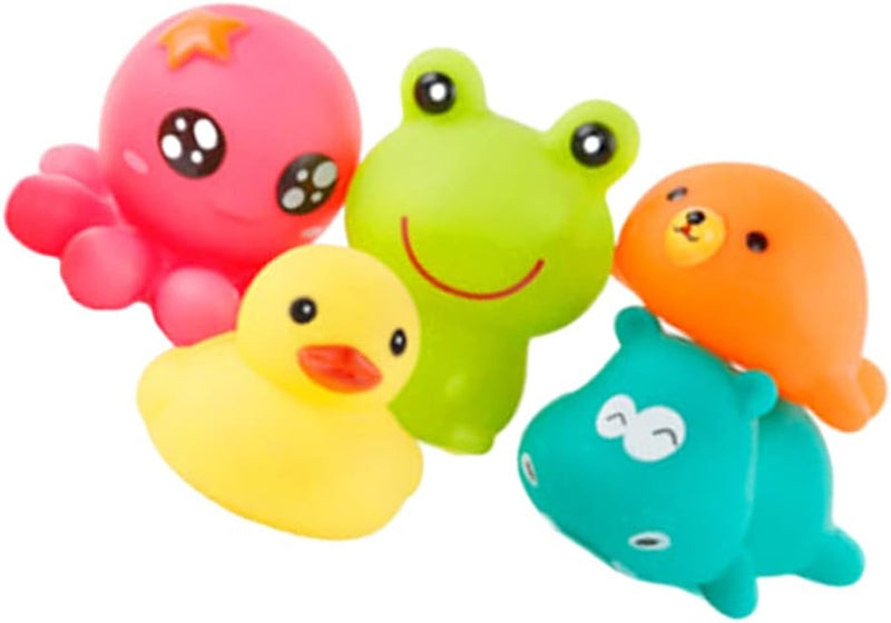 Baby Bath Toys, Rubber Float Squeeze Sound Wash Bath Swim Dive Play Animals Toy Water Tub Toys, 5Pcs Squirts Bath Toy for Baby
