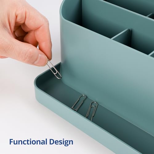 BLUE GINKGO Desk Organizer - Office Organization | Stationery, Craft Organizer, Pencil Holder, Pen Holder for Desk | Office Desk Accessories (Made in Korea) - Green