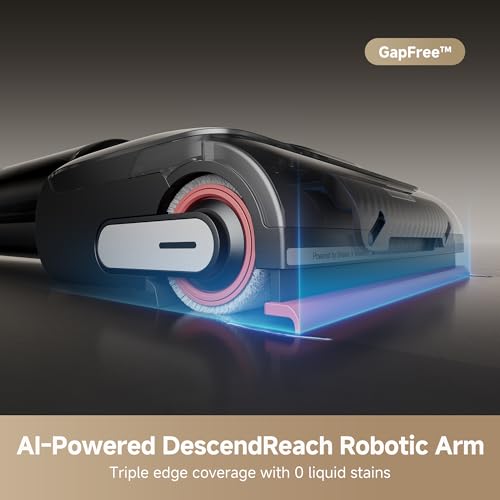 DREAME H15 Pro Wet and Dry Vacuum, GapFree AI DescendReach Robotic Arm, Triple Edge Coverage, 21KPa Suction, 0 Tangle, Immersive 100°C Brush Wash, 5 min 90°C Drying, 180° Lie-Flat, 2 Year Warranty