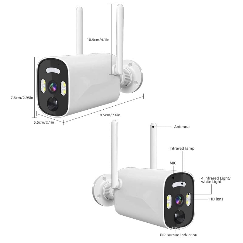 Skade 4MP Solar Security Camera Wireless Outdoor, Rechargeable Battery Powered Camera, 2.4Ghz WiFi Camera for Home Security, Motion Detection, 2-Way Talk, Color Night Vision, Cloud/SD, IP65 Waterproof