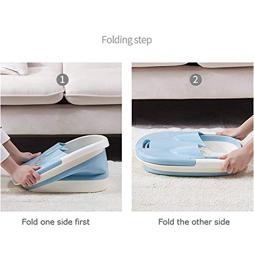 BePrincess Collapsible Foot Soaking Bath Basin with Massage Roller, Large Size for Soaking Feet, Pedicure and Massager Tub for At Home Relax Foot Spa Treatment (BLUE)