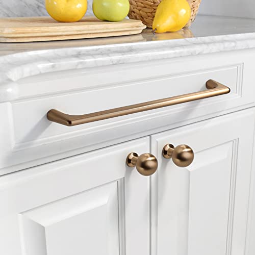 Asidrama 10 Pack 7.5 Inch(192mm) Champagne Bronze Cabinet Pulls Cabinet Handles Cupboard Handles Kitchen Cabinet Hardware for Cupboard Drawer Pulls