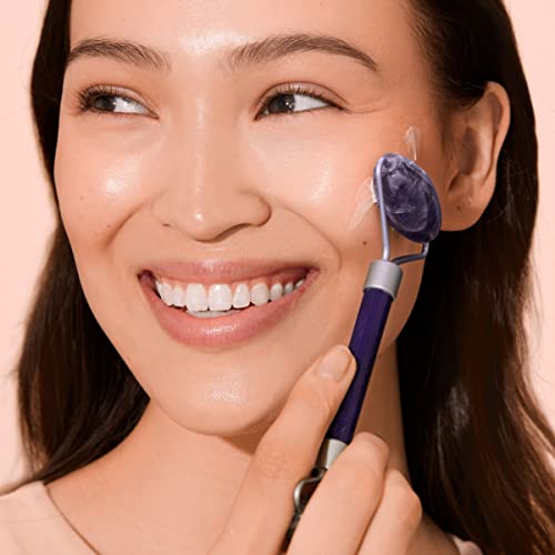EcoTools Amethyst Facial Roller, Face Roller and Massager, Skincare and Sculpting Tool, Reduces Under Eye Puffiness and Dark Circles, Purple, 1 Count
