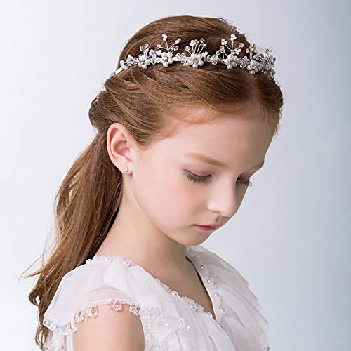 Ideal Swan Wedding Hair Accessory for Girls Flower Ornament Hair Jewellery Hairband Flowers Pearl and Crystal