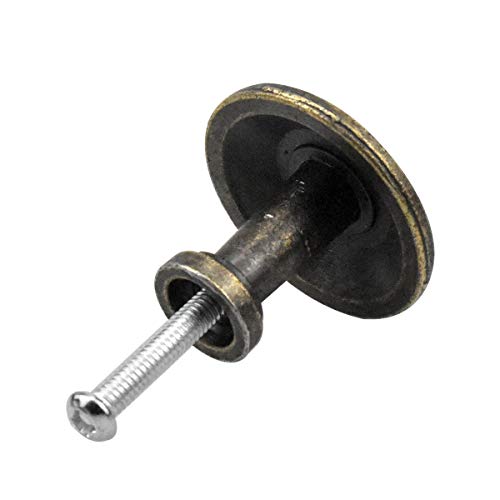 NATUCE 10PCS Antique Bronzy Flower Round Cabinet Knob, 32MM Vintage Drawer Knob, Kitchen Cabinet Cupboard Door Drawer Pull Knob, Retro Bronze Drawer Pull Handle, Hardware Knobs for Drawer Wardrobe