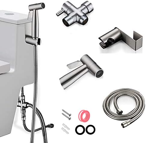 Droiee Bidet Sprayer for Toilet, Handheld Spray Water Kit, Bathroom Hand Shower Self Cleaning â€“ Reduce Toilet Paper Waste Premium Stainless Steel