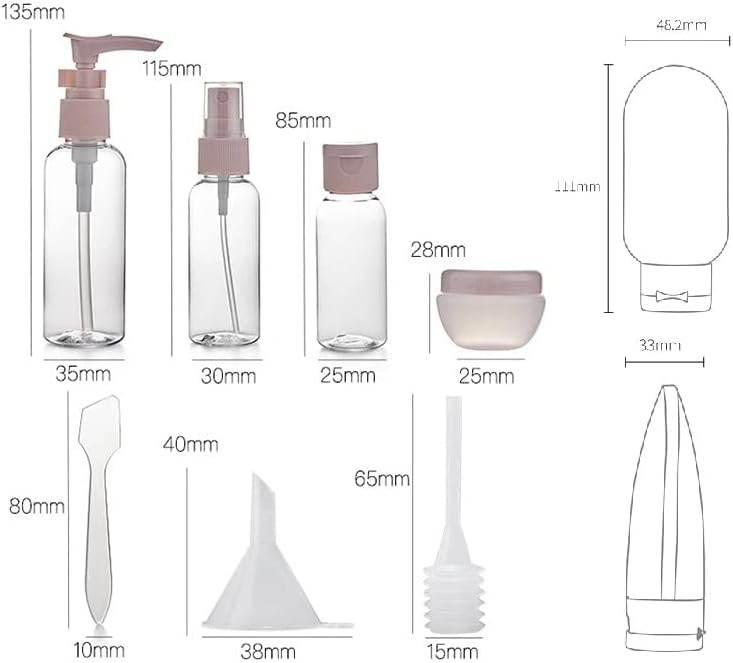 Leenwa 11 PCS Silicone Travel Bottles Set, TSA Approved Leak Proof Sque