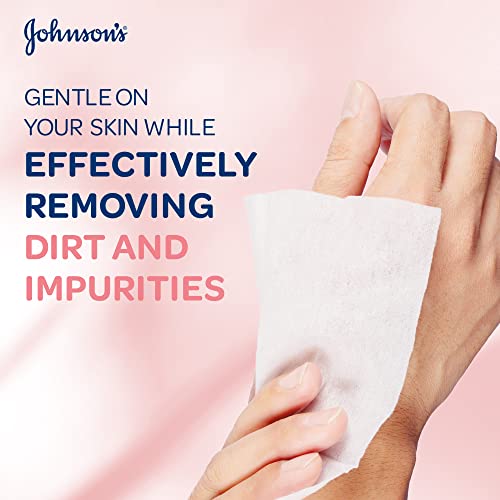 Johnson & Johnson Micellar Wipes Refreshing with Skin-Loving Minerals, Pack of 2x25 Wipes, Suitable_for Normal Skin Types, Gentle Makeup Remover Wipes, Hydrates and Cleanses, Safe_for Sensitive Eyes