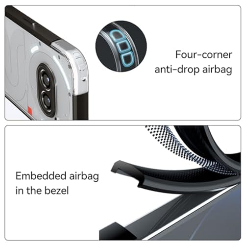 for Nothing Mobile Phone (2a) Protective Case, Hard PC Back Cover + Frosted Composite TPU Material, Airbag Protection, Slim Fit, Lightweight Transparent Leather Case, Shockproof, Anti-Slip (Black)