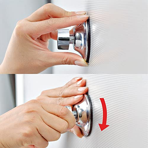 Everloc 2 Shelf Corner Rack, No Drilling, No Screws, No Glue, No Adhesive, Vacuum Suction Wall Mounted, Chrome Corner Bathroom Accessories Holder, Shower Rack, Easy Install, EVL-10202