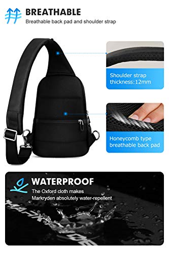 Mark Ryden Anti-theft Sling Chest Bag Handbag for Men,Waterproof Crossbody Travel Shoulder Bag Fit for 11" ipad pro â€¦ (black)