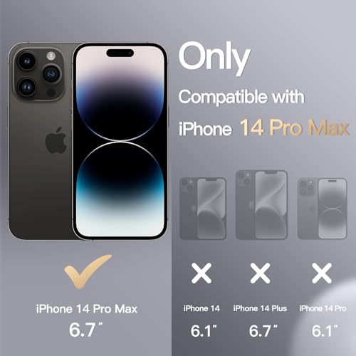 JETech Silicone Case for iPhone 14 Pro Max 6.7-Inch, Silky-Soft Touch Full-Body Protective Phone Case, Shockproof Cover with Microfiber Lining (Black)