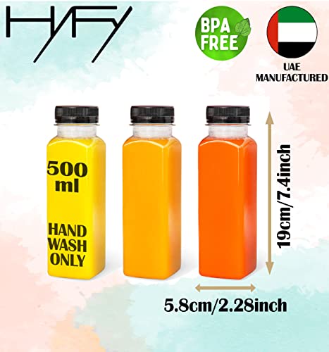 HYFY [24 PCS] 500ml Plastic Juice Bottles 16oz Clear Plastic Bottles With Caps Milk Bottle Water Bottles For Kids Empty Bottle Zamzam Water Gym Water Bottle Reusable Plastic Juice Bottle Leak Proof