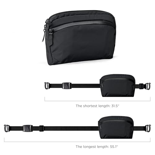 ALPAKA Flight Sling - Portable, Lightweight, Packable, Ajustable & Detachable Shoulder Strap Cross-body Sling Bag For Men Travel - Fits iPad Mini - Weatherproof Fabrics 2L Capacity Black