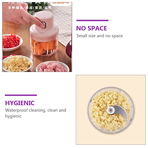Fitto Electric Cordless Garlic Crusher, Mini Vegetable Processor, Garlic Masher, Portable Onion Blender, 250ml