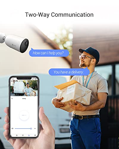 EZVIZ CB3 Security Camera with Battery, 1080p Wifi Camera CCTV, Outdoor Wire-free IP Camera with Two-way Audio, Waterproof, PIR Senser, Smart Human Motion Detection, Work with Solar Panel & Alexa